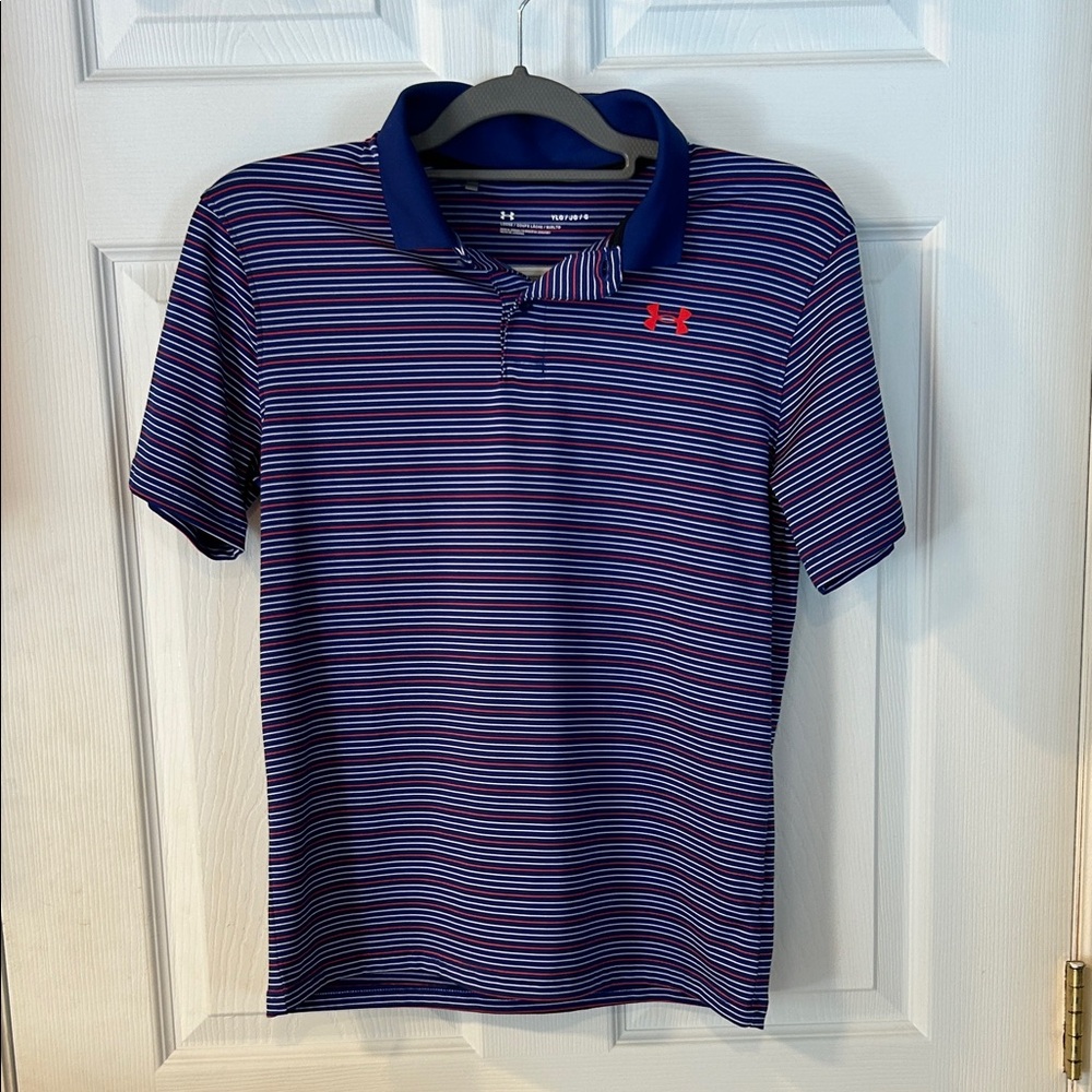 Under Armour Boy’s Polo Shirt - Navy and Red Stripes
